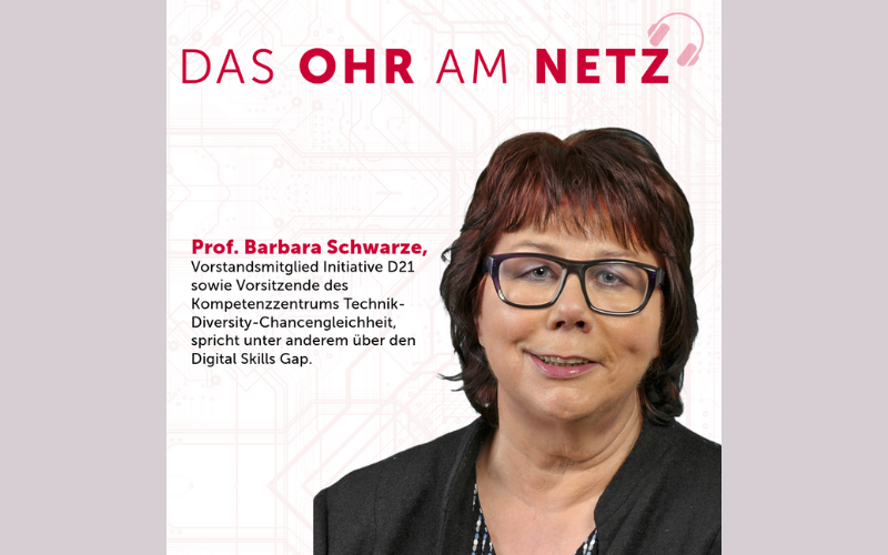 Grafik zum Podcast Ohr am Netz mit Barbara Schwarze